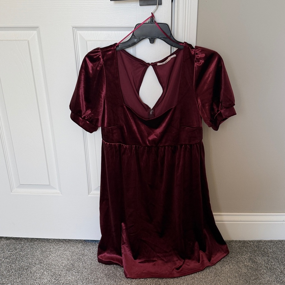 Miami Deep Red Velvet Backless Dress